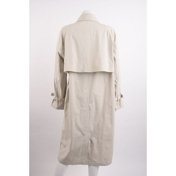 Theory Womens Trench Coat Double Breasted Sleek Sz M Beige Sand NWT No belt $795 - Picture 5 of 7